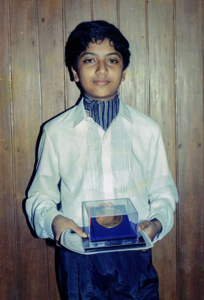 Receiving an award at the age of 10